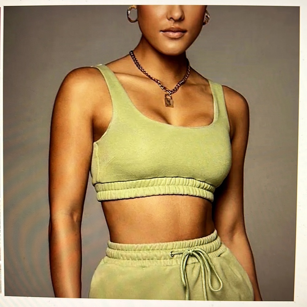 Sage Nadala Fleece Crop Top